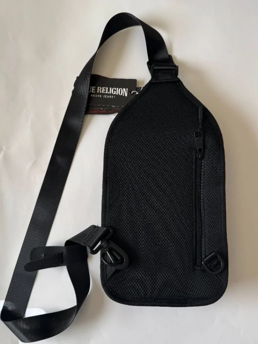 True Religion Sling Bag Features a Textured Brand Patch Durable Nylon TR 106147